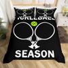 Pickleball Duvet Cover Full Size Ball Sports Gaming Bedding Set Yellow White Quotes Comforter Cover Black Microfiber Quilt Cover