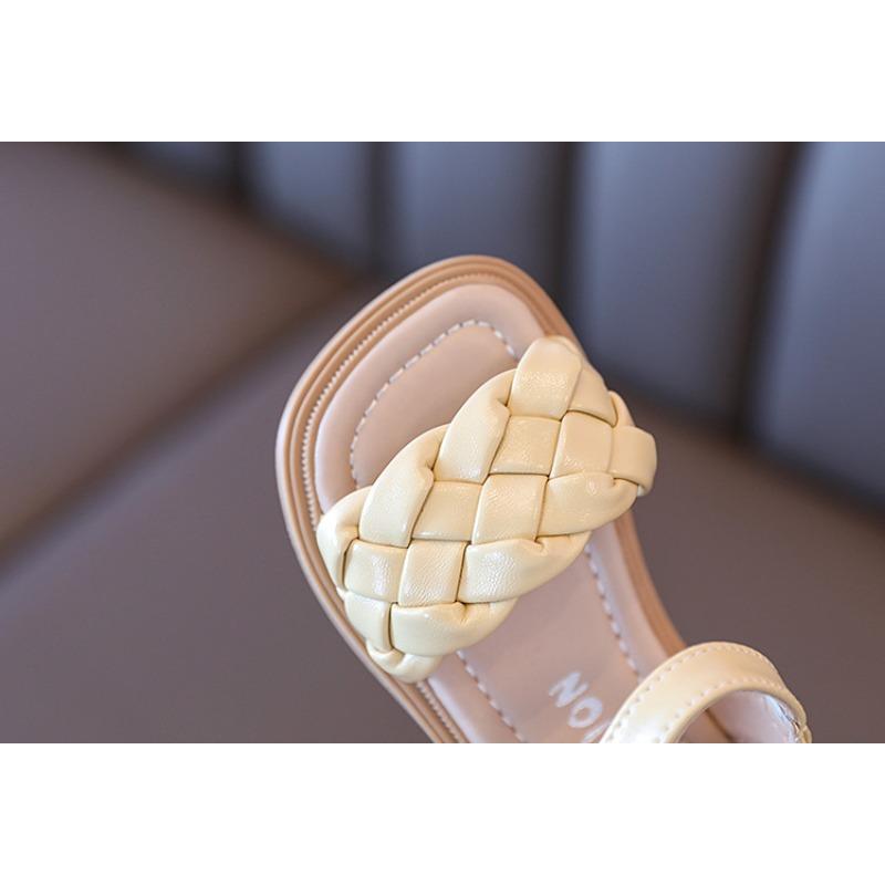 Girls' Fashion Woven Sandals Soft-Sole Open-Toe Princess Shoes for Toddlers Elegant Youth Shoes Cute Girls Sandals