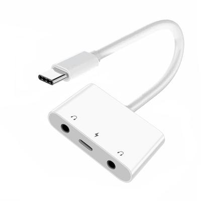 Xiwai USB C Hub Type C Dual Audio AUX MIC Sound Card PD Power Charge Adapter 3 In 1 USB Extender Compatible with Laptop Tablet Mobile Phone - 3.5mm &