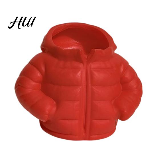 Puffy Jacket Design Cartoon Puffer Pen Holder, Cute Desk Organizer, Novelty Marker Storage Container Pencil for Markers Stationery And Desktop