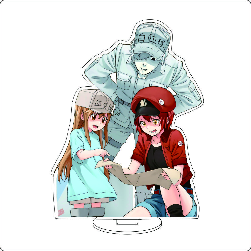 16CM Anime Cells At Work Cosplay Acrylic Stand Ornaments Macrophages Platelet Red Blood Cell Leukocyte Figure Stand Gifts