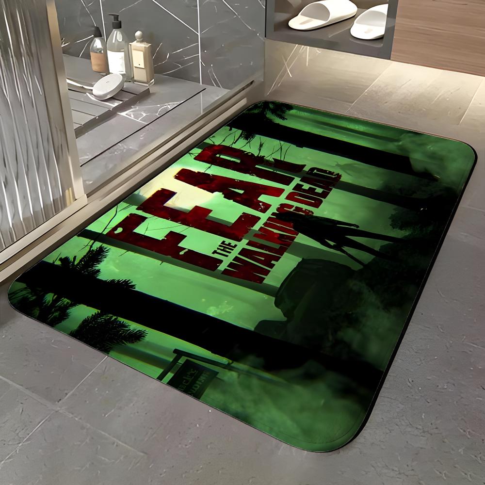 show T-The Walking Dead Floor Mat Soft Flannel Entrance Door Mat Non Slip Absorbent Bathroom Bedroom Floor Rug