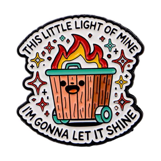 Dumpster Flame Pin Humorous Dumpster Flame Response Team Alloy Pin Hilarious Enamel Badge for Coworkers Team Leader