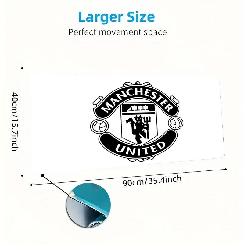 Tappetino Mouse Manchester United FC, Tappetino da Scrivania XXL per Gaming, Tappetino Mouse XXL Antiscivolo per Laptop e Tablet, Tappetino per Mini PC con Bordi Cuciti