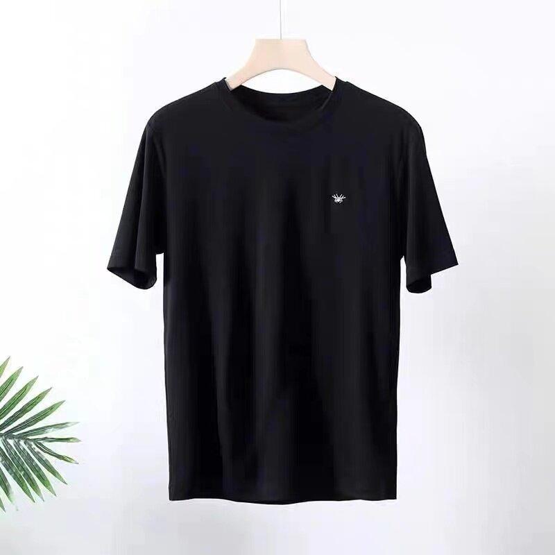 European Station Summer New Short-sleeved Cotton T-shirt Men's Fashion European Version Breathable Crew Neck T-shirt Men's Crew Neck Top
