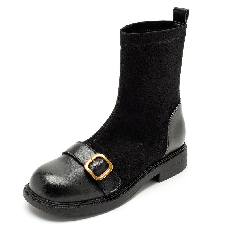Augustine Martin Boots Women's Autumn 2025 New Sweet Cool British Style Elastic Socks Boots Retro Thin Boots Tide