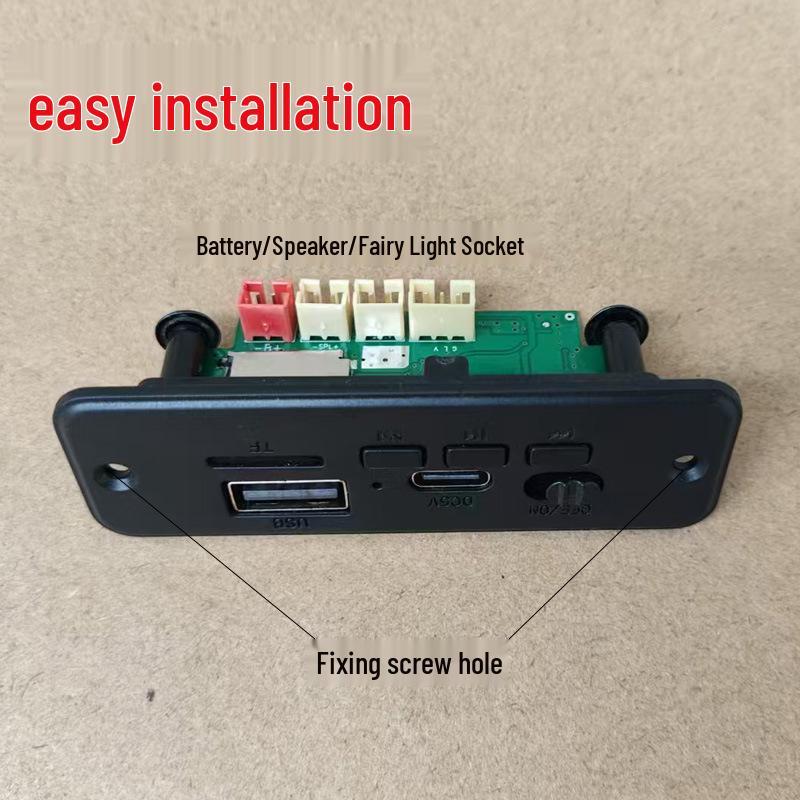 LA16 Bluetooth zesilovací deska s panelem, dvoukanálová základní deska reproduktoru, dekódování a barevná světla