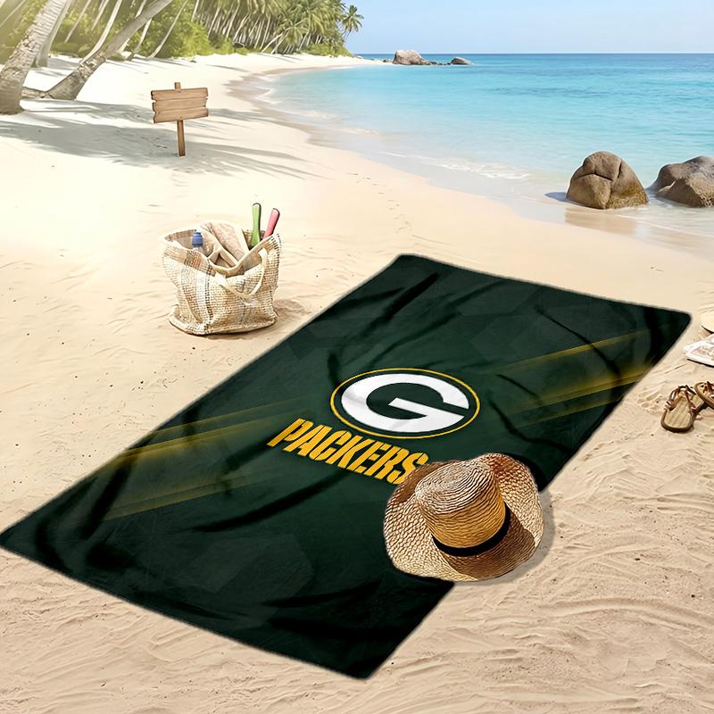 Asciugamano da Spiaggia Stampa Green Bay Packers Morbido Portatile Asciugatura Rapida?Asciugamano Asciutto Per Piscina Vacanza Estiva Sport all'Aperto
