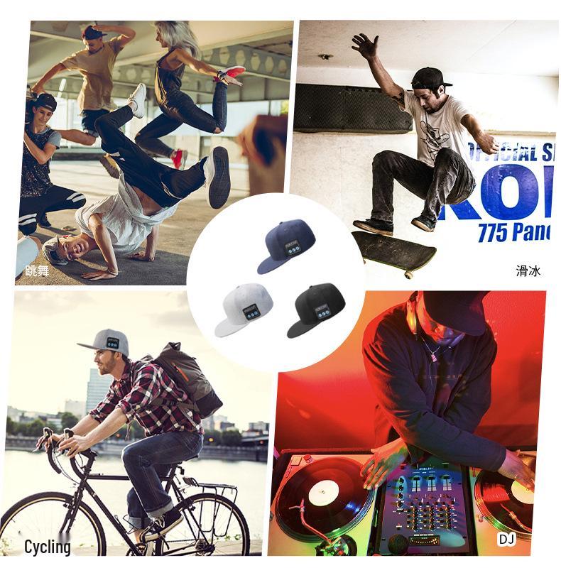Gorra de Béisbol con Altavoz Bluetooth Inteligente para Deportes al Aire Libre y Baile Callejero