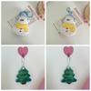 Cartoon Xmas Snowman Pendant Backpack Charms Christmas Mini Key Ring  Children