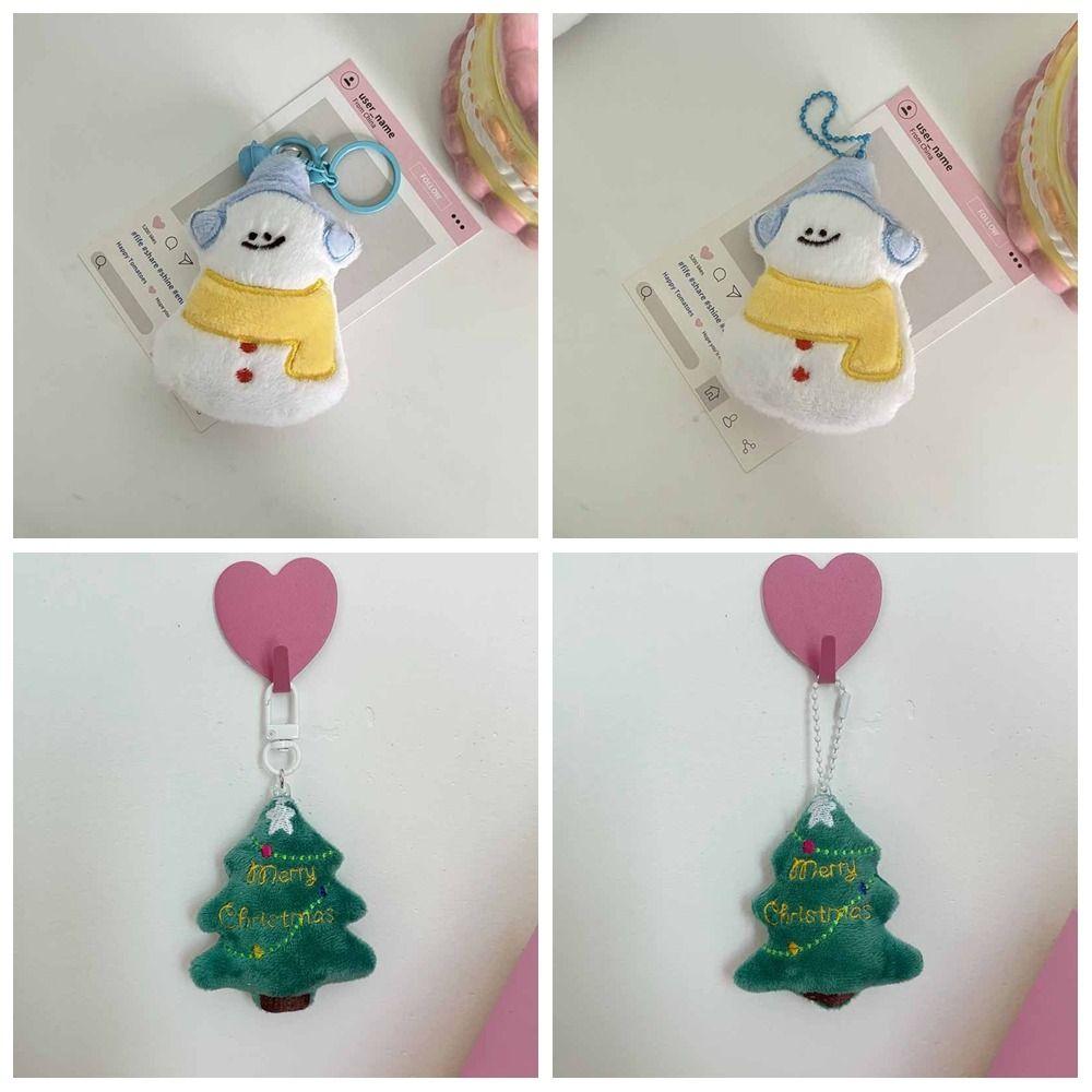 Cartoon Xmas Snowman Pendant Backpack Charms Christmas Mini Key Ring  Children