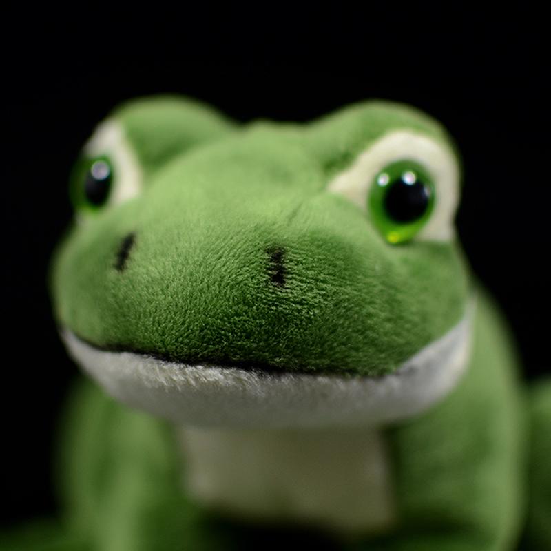 16cm New Green Frog Real Life Plush Toy Simulation Sitting Frogs Stuffed Soft Mini Animal Doll Birthday Christmas Gift