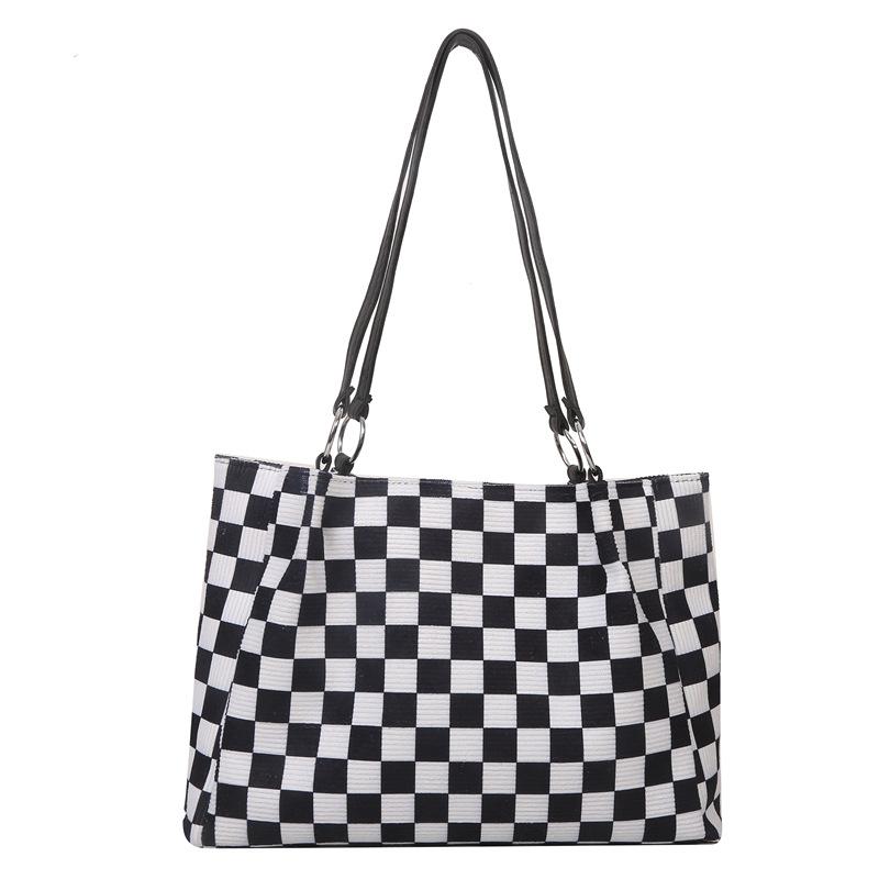 Spring Large Capacity Crossbody Bag New Style Checkerboard Tote Bag Women's Handbag One Shoulder Crossbody Bag