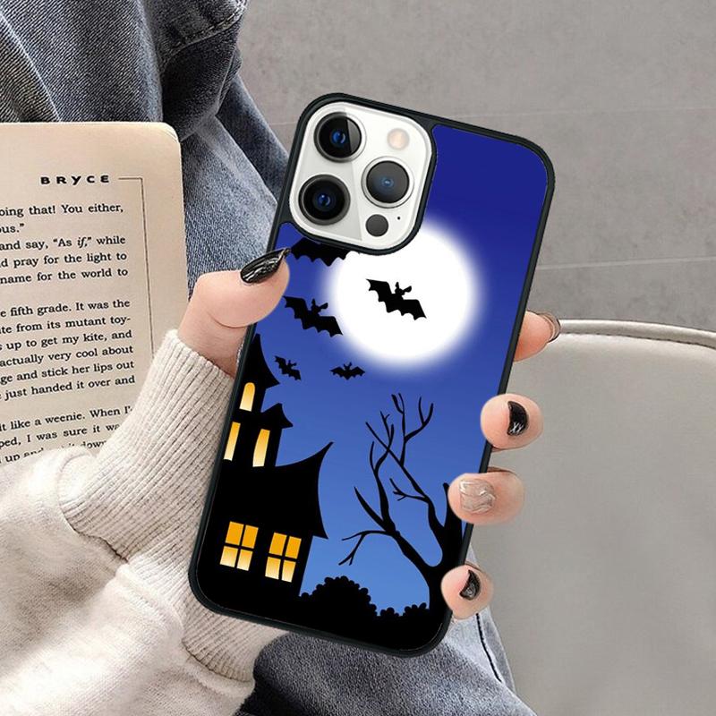 Vampire Bats Full Moon Phone Case for iPhone 17 Air 16 16e 15 Plus for Apple 13 11 12 14 Pro Max Cover coque Shell