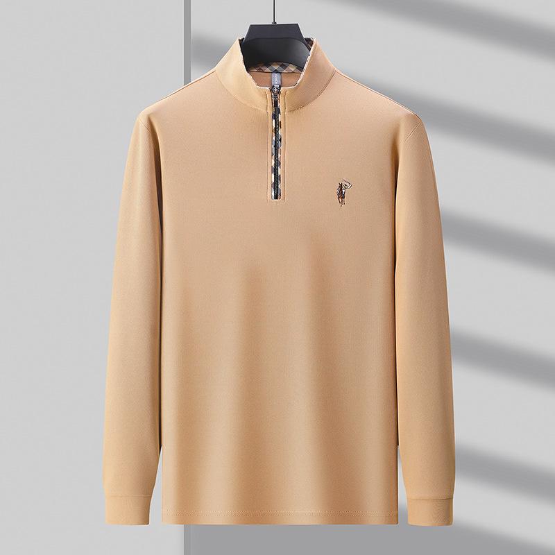 High Quality Breathable Men'S Long-Sleeved Polo Embroidered Men'S Cotton T-Shirt Men'S Polo Shirt Top Trendy