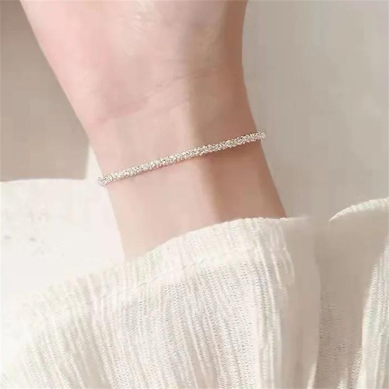 Bracciale Argento Lucido Stile Ins Coreano Semplice alla Moda Bracciale Gipsofila Stella Per Donna Ragazza Regali di Gioielli per Anniversario