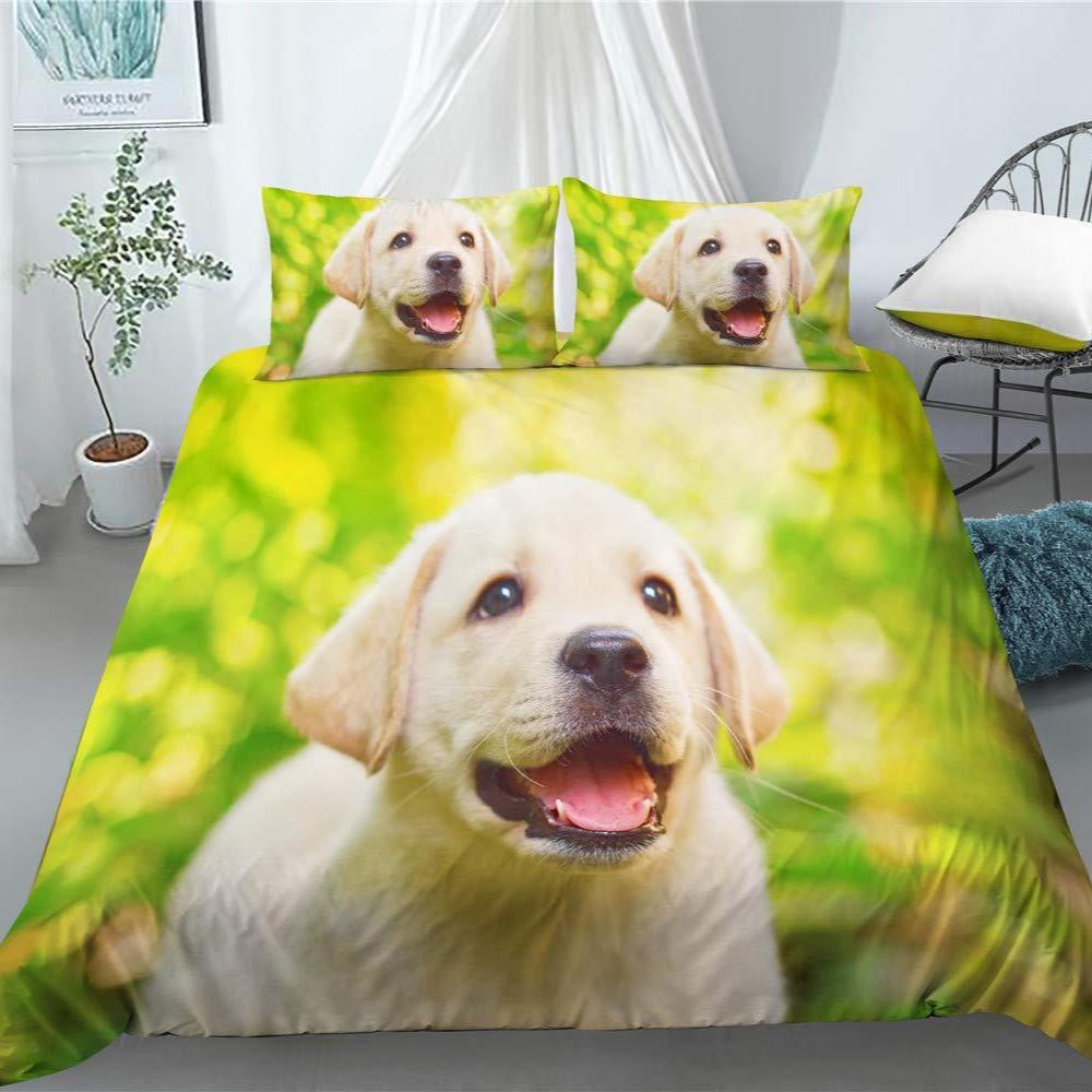 Labrador Dog Duvet Set 3D Digital Printing Bedding Set Three-Piece Bedroom Decoration