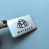 8x5cm Thin Aluminium Square Label Sticker Car Emblem for Mercedes Benz Maybach S450 S680 Engine Cover Badge Logo Black Silver NI6