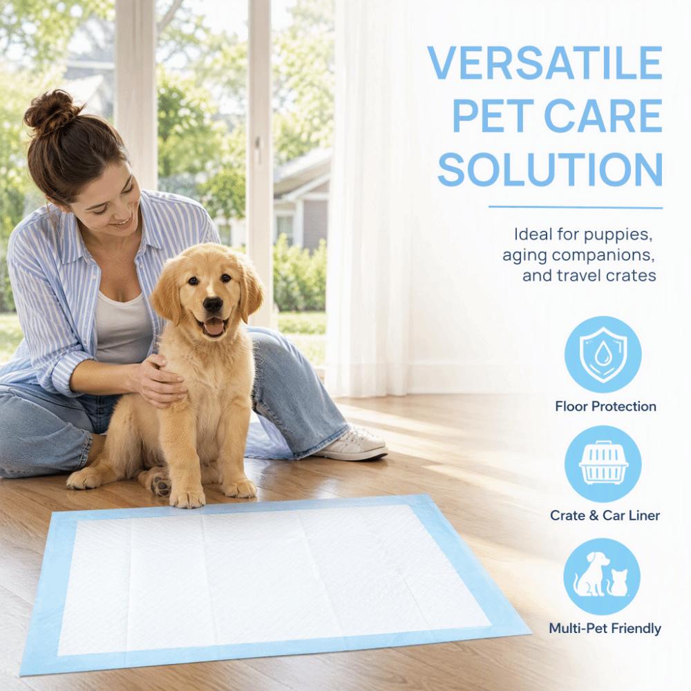 20pcs Strong Water Absorption Pet Pee Pads Blue Water Absorbent Pads Car Travel Use