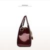 Crocodile pattern glossy handbag women's shoulder messenger bag