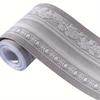 1 Roll Self-adhesive Grey Wallpaper Border, 3D Peel-and-stick Waterproof Wall Edges, Suitable for Kitchen Bathroom Tiles Decorative Wallpaper