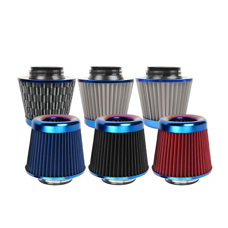 76MM 3" Gekleurd Blauw Roestvrij Staal Gaas Kegel Power Intake Hoge Doorstroming Koudeluchtfilter Luchtinlaatfilter Inductie Kit OFI074