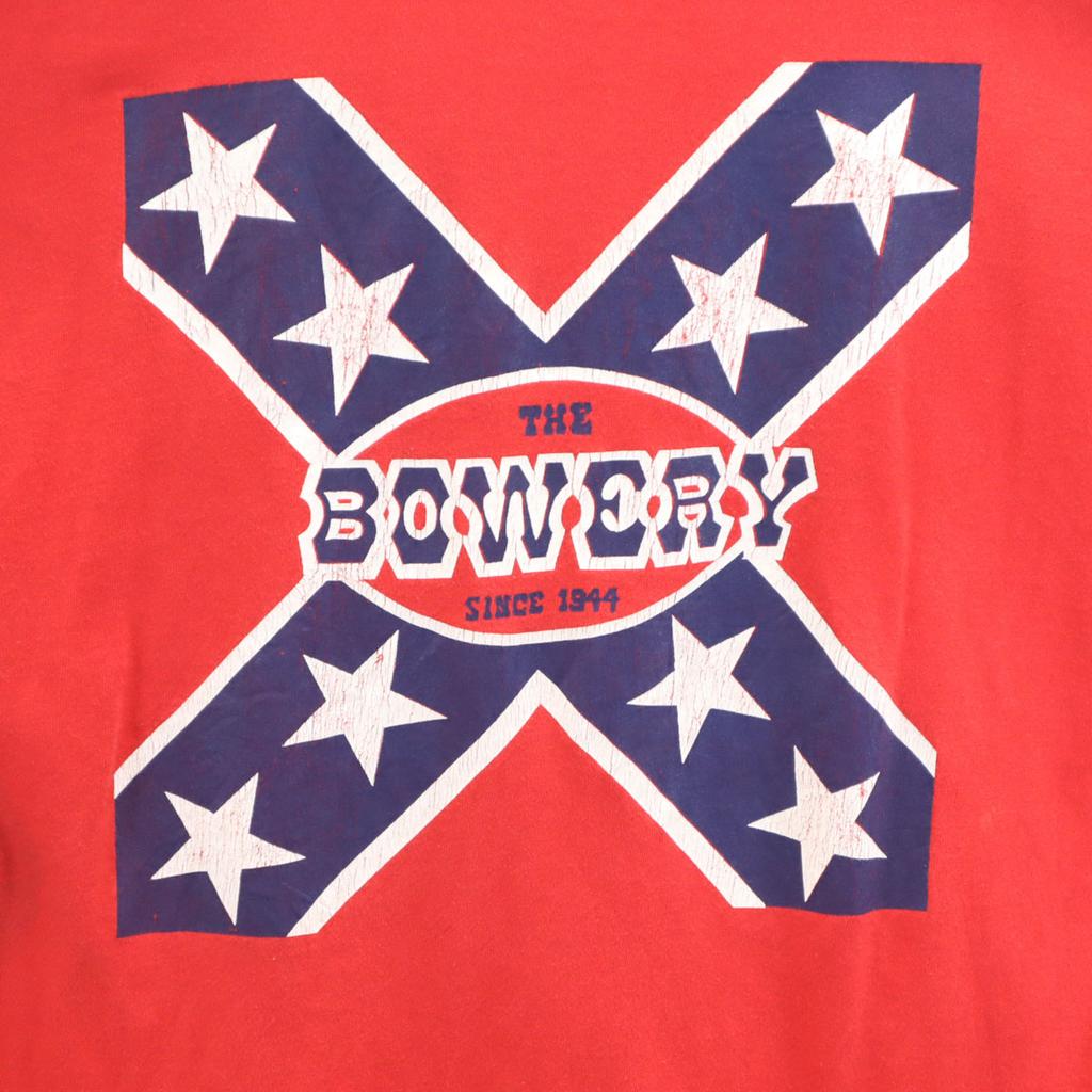 FRUIT OF THE LOOM 90s Made In USA Old Back Print BOWERY Short Sleeve T-shirt Men's Used