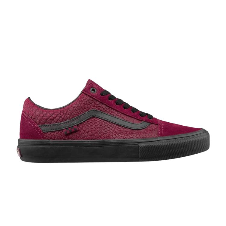 Vans Breana Geering x Skate Old Skool Port Schlangenleder Unisex Sneaker Rot Schwarz VN0A5FCB3LK