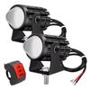 Motorcycle Mini LED Headlights with Switch Wire Group Waterproof and Powerful 6000K 60W Spotlight 6000LM Fog Lights Suitable for Motorcycles Car