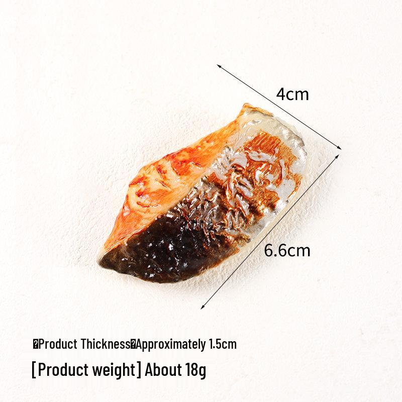 Grilled Fish Block Model Keychain - Seafood Ingredient Display Pendant