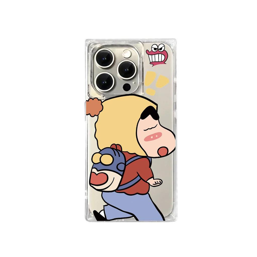 Clear Square Back Tube Case Protection For iPhone 15 Plus 11 16 ProMax 14 Pro Max 13 12 Anti-Oxygen,School-going Shin Pattern Casing