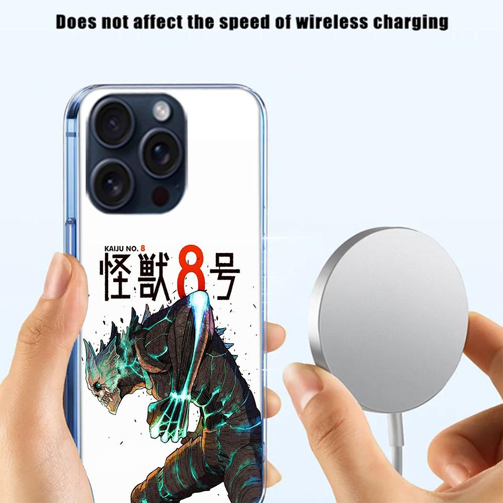 Kaiju No. 8 Anime Clear Phone Case For Iphone 17 Air 16 Pro Max 15 Pro 14 Plus 17E 16E 11 13 12 Mini Cover Cases Fundas Cell TPU