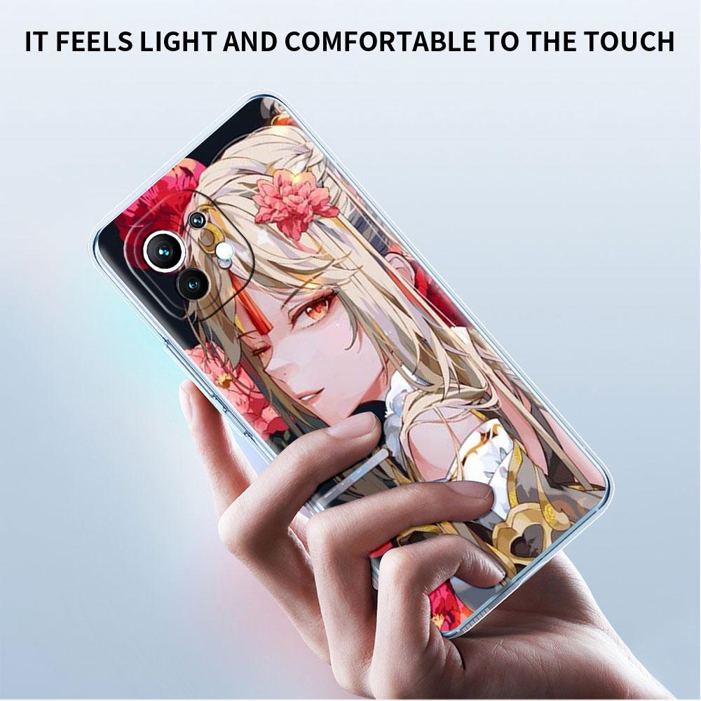 Genshin Impact Raiden Shogun Baal Clear Case For Xiaomi Mi Poco X3 NFC M3 Pro F3 F1 11 Lite 12 Note 10 11T 9T Phone Cover