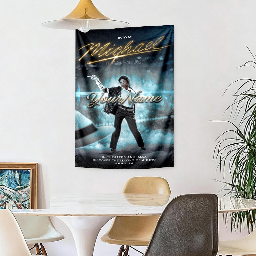 Michael Jackson Custom Your Name Wall Decor Tapestry Art For Pet Memorial Birthdaywedding Party Backdrop Family Gift