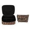 2pcs Leopard Print Makeup Bag Waterproof Multifunction Large Capacity Leopard Cosmetic Bag
