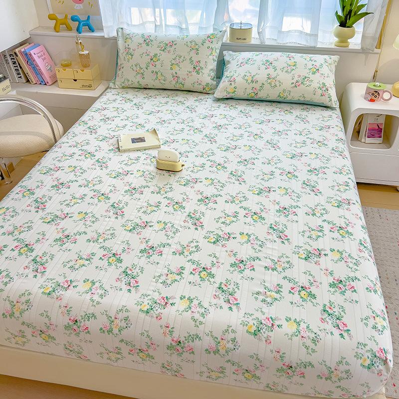 New Double-layer Gauze Bed Sheet Cover Single-piece Mattress Protective Cover Children's Single Dormitory All-inclusive Non-slip Sheets
