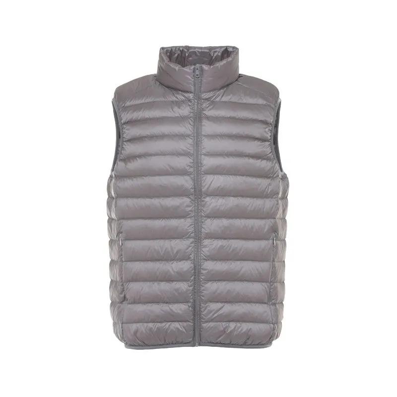 Men's Solid Color Lightweight Down Vest, Simple and Casual Sleeveless Jacket for Indoor and Outdoor Wear