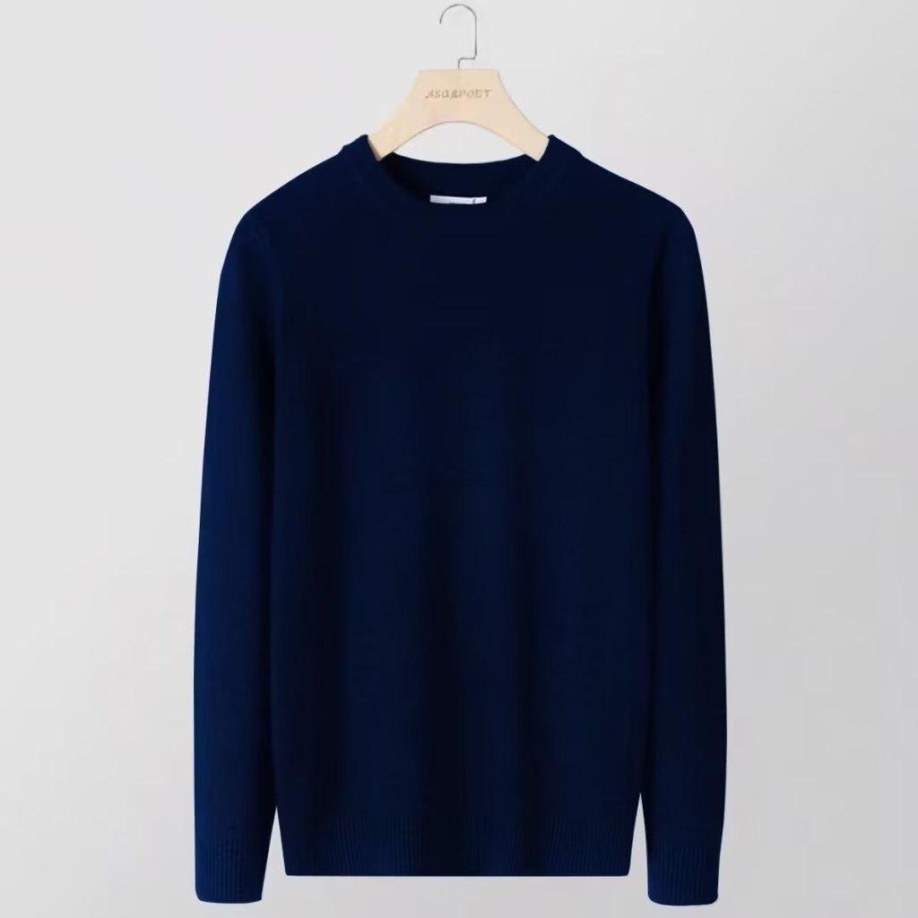 Men's Warm Knit Slim Fit Round Neck Pullover Sweater