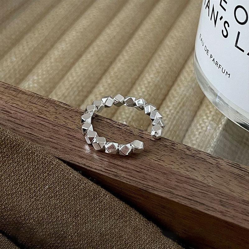 Trendy Geometric Square Ring - Adjustable Korean  Japanese Retro Fashion for Women Open Adjustable