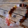 Natural Five Elements Balance Crystal Bracelet: Gold, Wood, Water, Fire, Earth Design for Energy and Good Luck