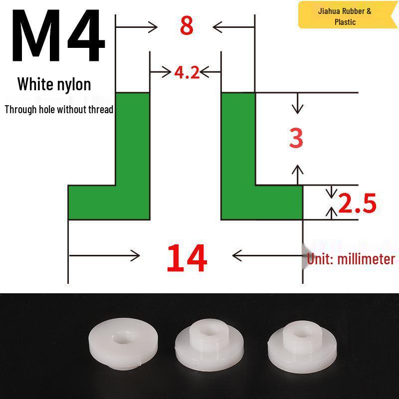 T-förmige Nylon-Dichtungsscheibe M3-M35 Gewinde Isolierabstandshalter