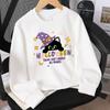 Kids Crewneck Sweatshirt, Halloween Black Cat Witch Hat Candy No Pranks Print, Soft Casual Pullover for Fall