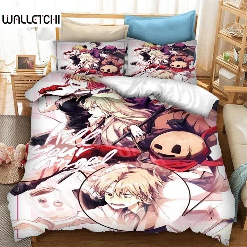 

3D Printed Anime Angels of Death Bedding Set Duvet Covers Pillowcases Comforter Bedding Sets Bedclothes Home Textiles 70x133cm 2pcs
