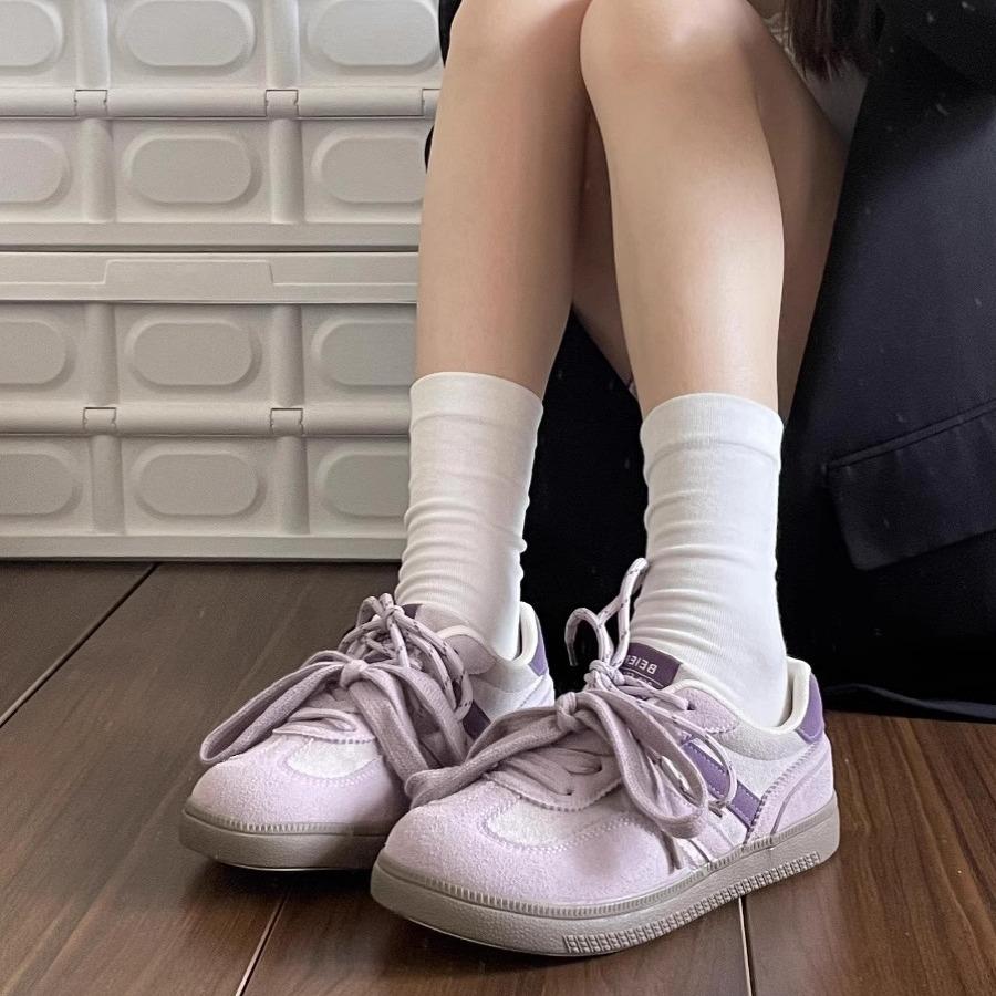 Dexun board shoes women's round head autumn new chic niche Korean version bread shoes student sports ugly cute little white shoes