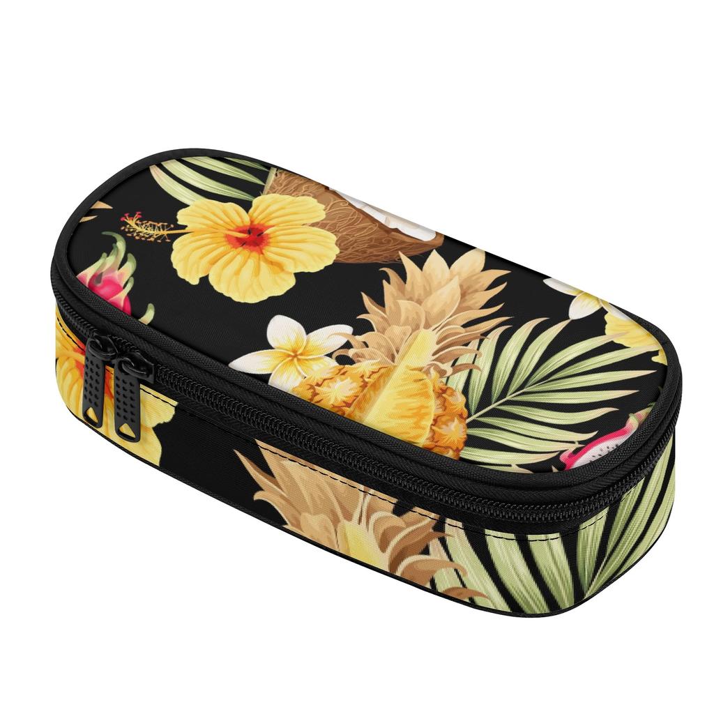 Pen Case 300D Polyester Large Storage Space Smooth Zipper with Mesh Storage Layer Removable Divider and Pen Holders for Students