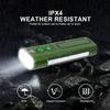 EDC Flat LED Flashlight USB Rechargeable with Green Lantern Outdoor Waterproof Lamp Side Lighting RGB Lights for Camping Hiking