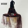 Decorative Seasonal Accessories Punk Skeleton Hand Witch Hat with Spider And Veil, Black Large Reusable Holiday Ornaments Wizard Costume Accessory for