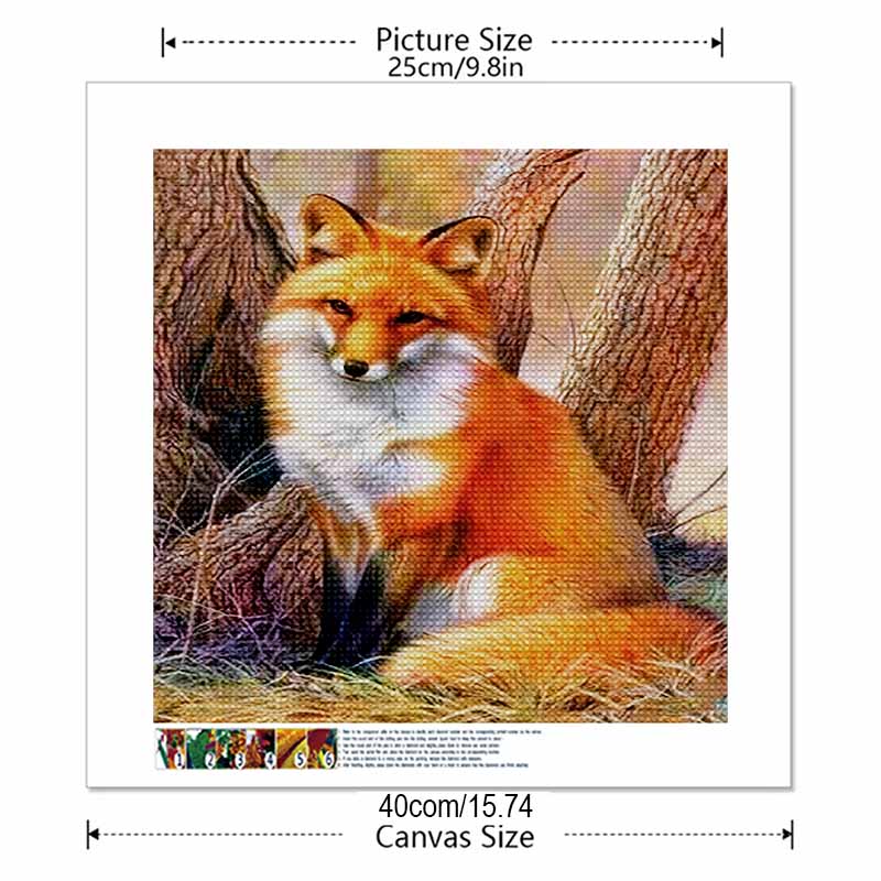 New Arrival 5D DIY Full Circle Diamond Painting "Fox" Embroidery Cross Stitch Home Decor Gift