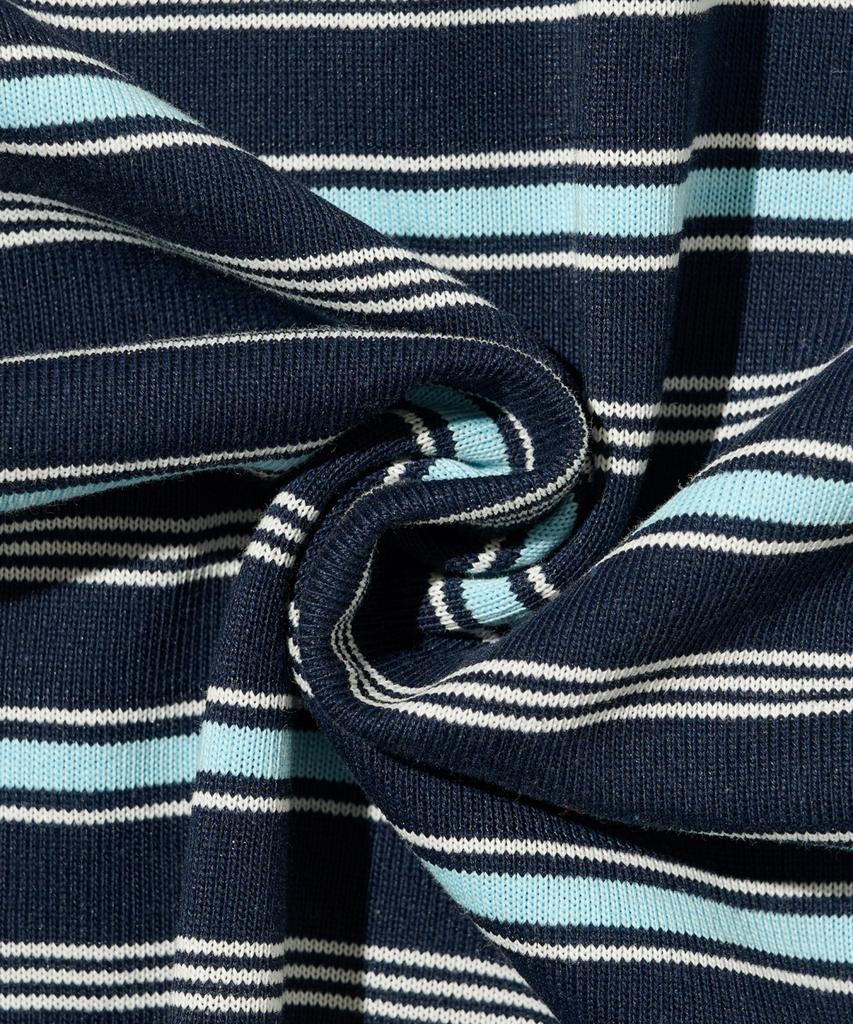 TAILOR STUDIO Authentic Soft Logo Stripe T-Shirt (Navy/Blue)