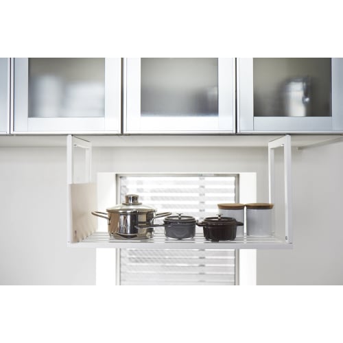 Yamazaki Under-Cabinet Storage Shelf with Plate, White, 3531